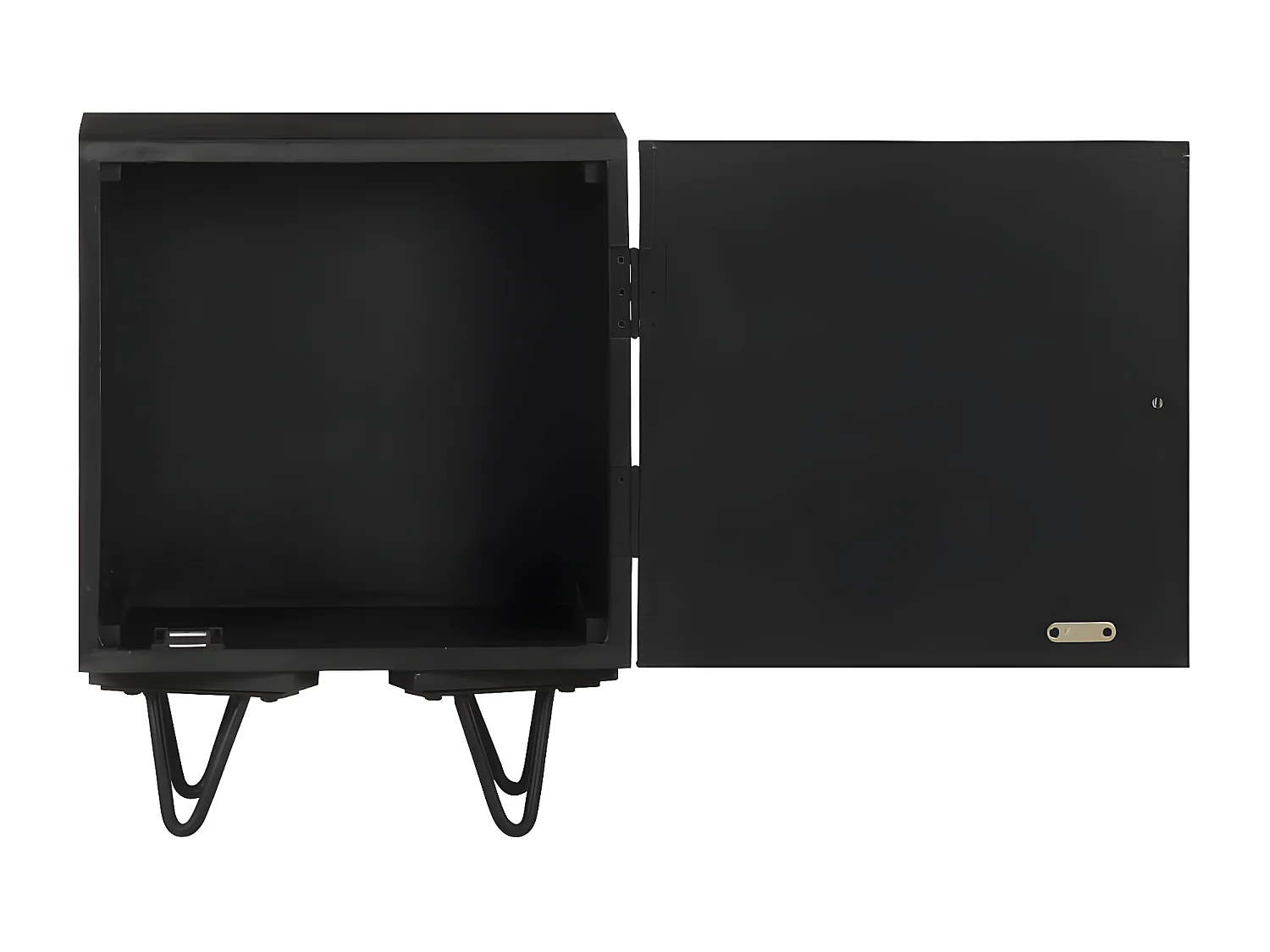 Nachtkastje met messing voorkant 40x30x50 cm massief mangohout