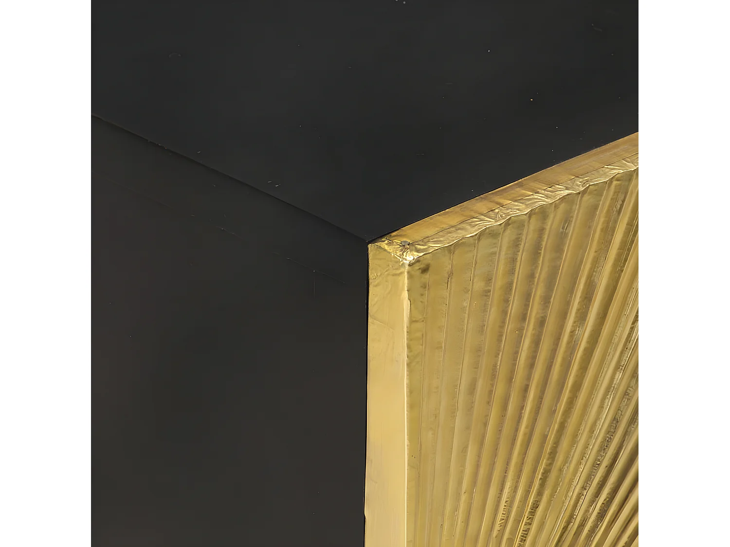 Nachtkastje met messing voorkant 40x30x50 cm massief mangohout