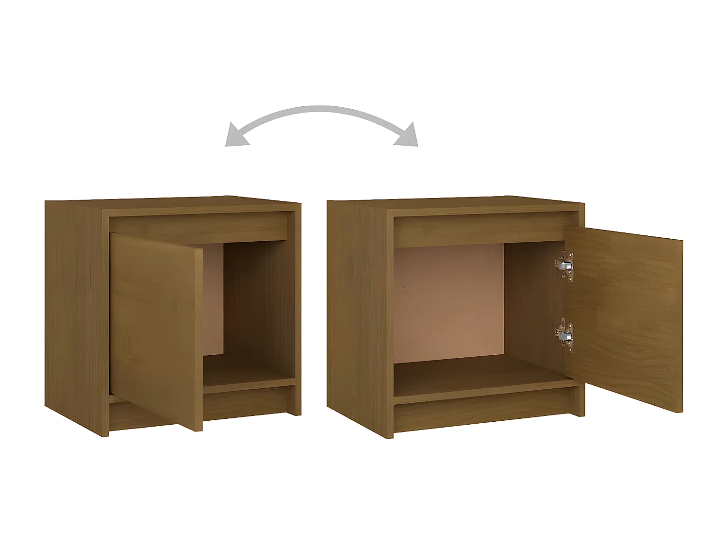 Tables de chevet 2 pièces Marron miel 40x30,5x40 cm Bois de pin