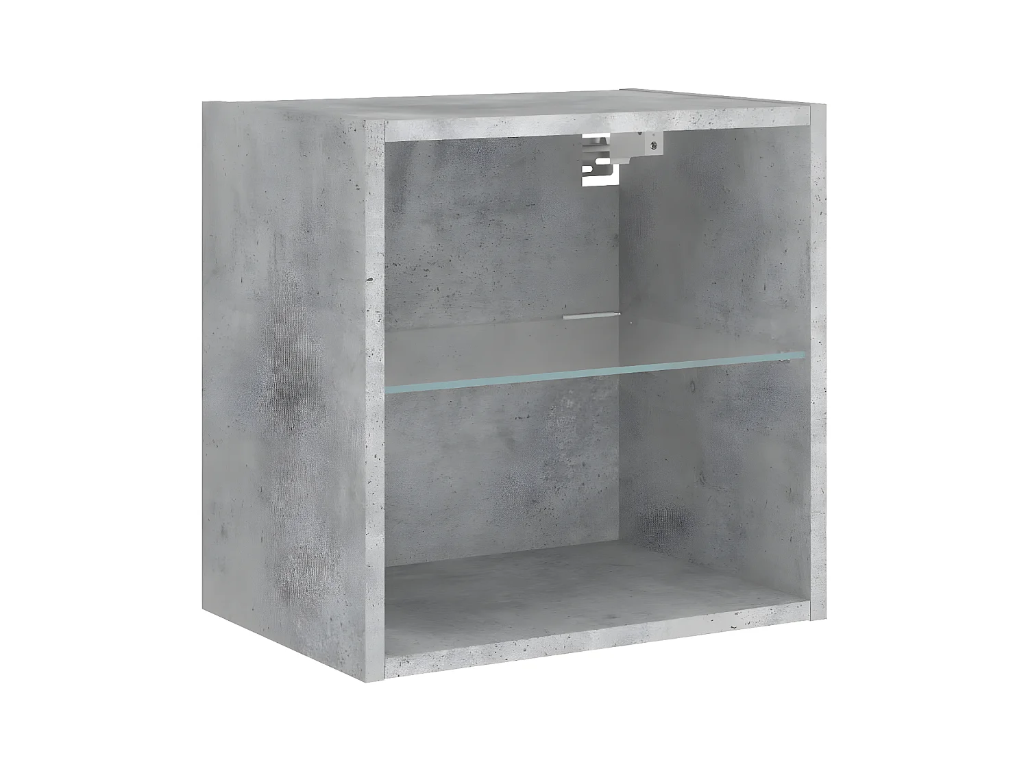 Table de chevet murale avec lumières LED gris béton