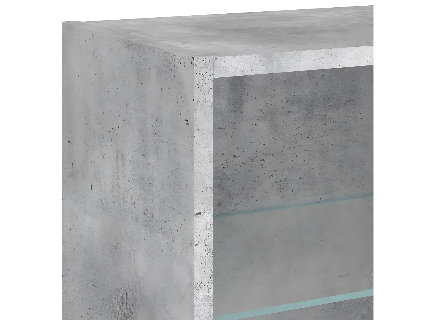 Table de chevet murale avec lumières LED gris béton