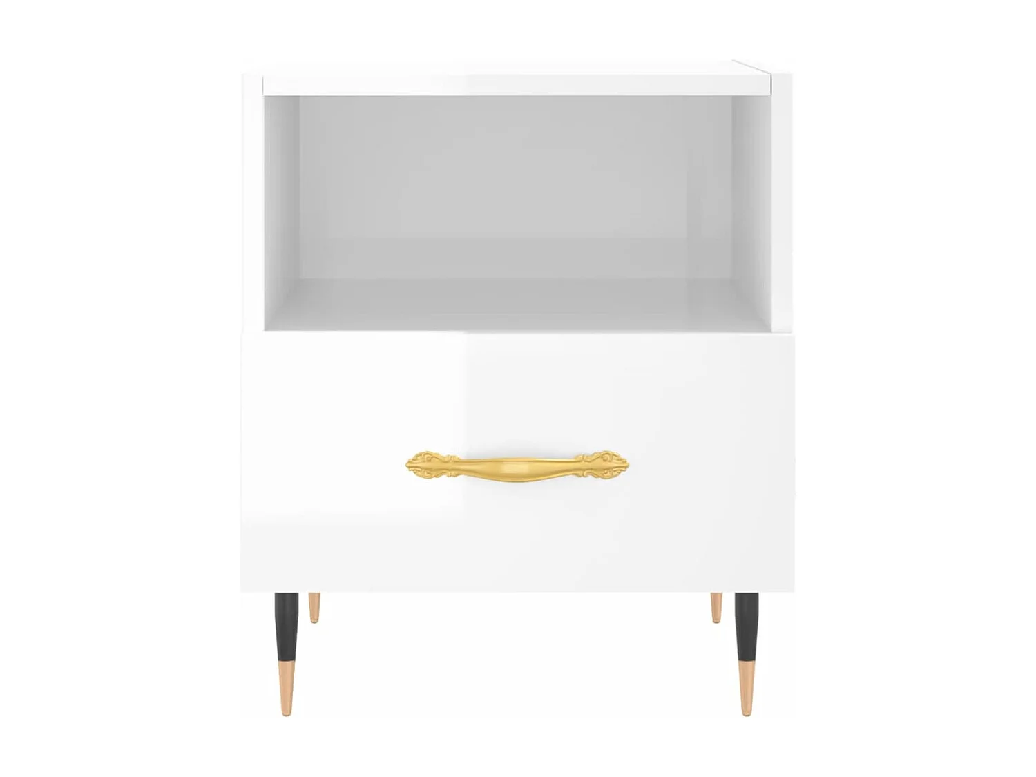 Mesa de cabeceira derivados de madeira branco brilhante