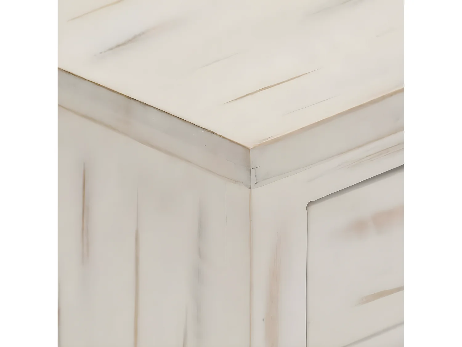 Table de chevet Blanc 40 x 30 x 50 cm Bois de manguier massif