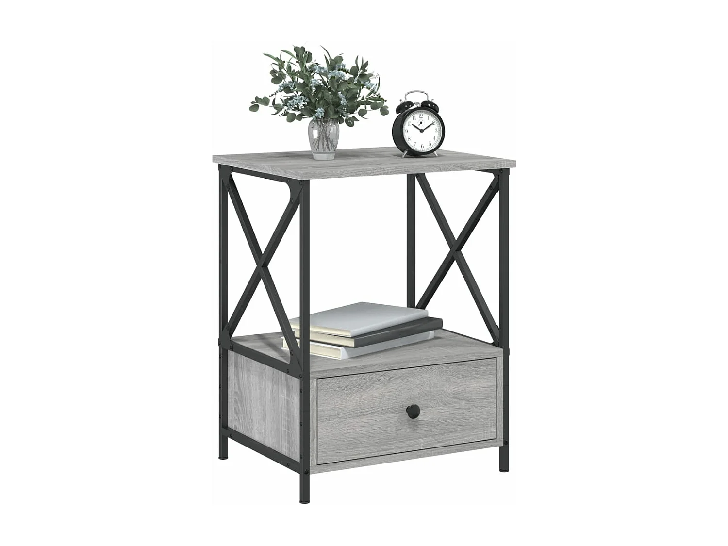 Table de chevet sonoma gris 50x41x65 cm bois d'ingénierie