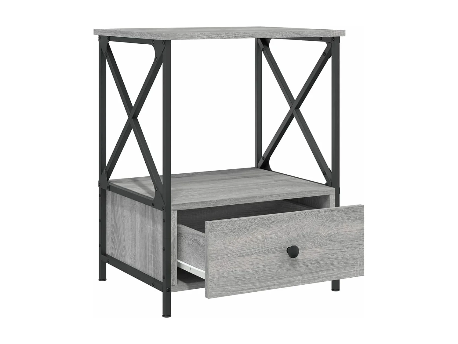 Table de chevet sonoma gris 50x41x65 cm bois d'ingénierie