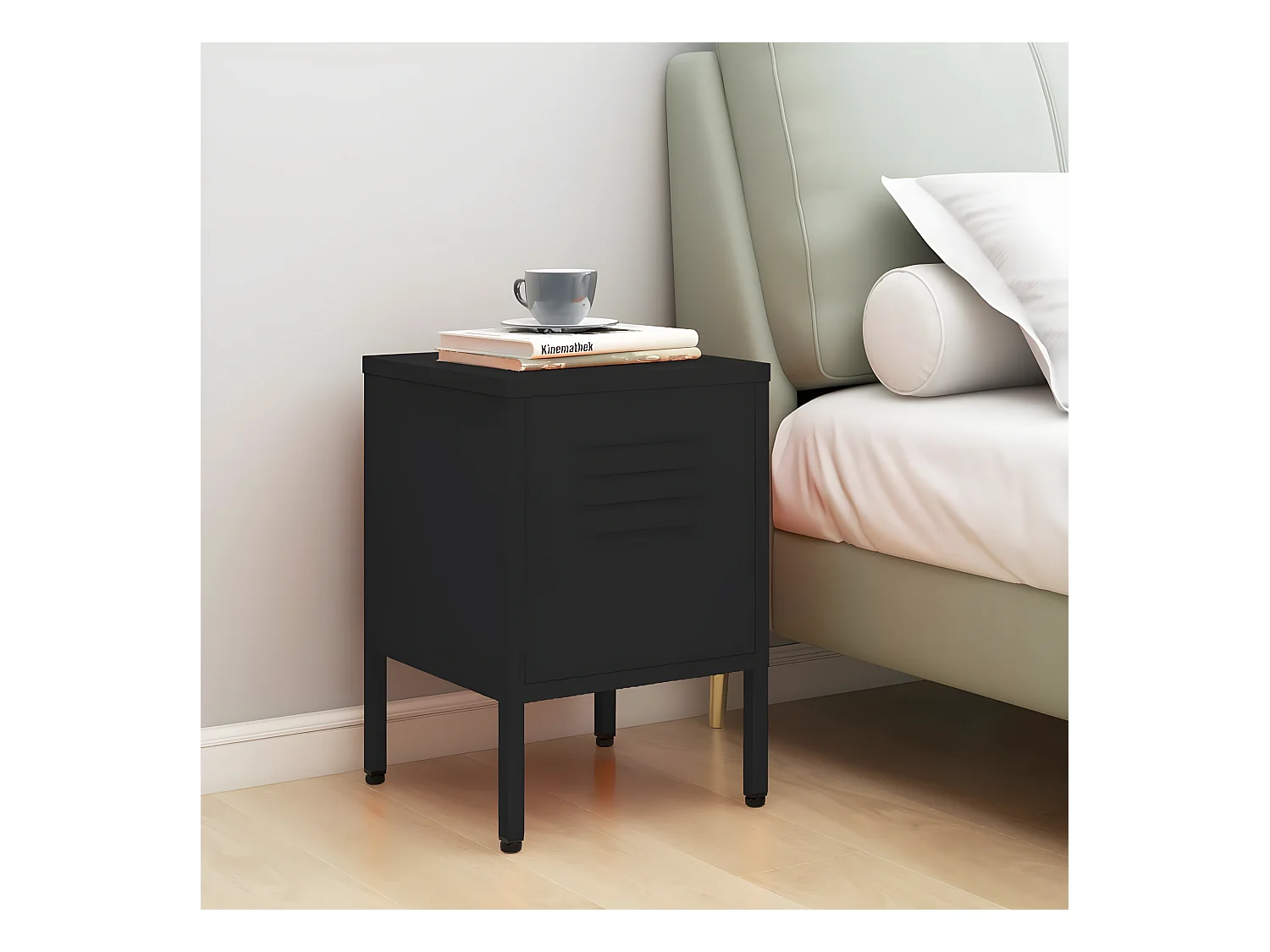 Table de chevet Noir 35x35x51 cm Acier
