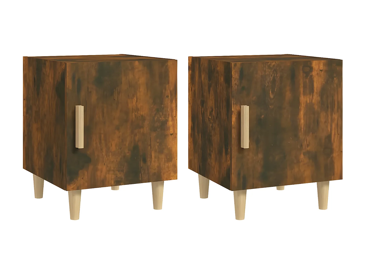 Tables de chevet 2 pièces Chêne fumé Bois d'ingénierie