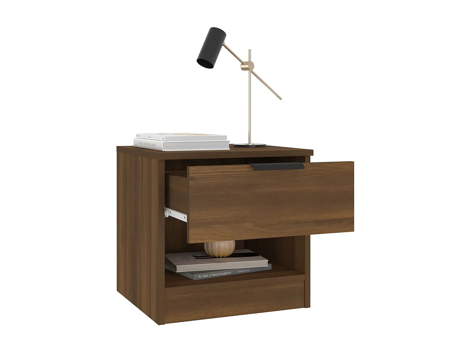 Mesa de cabeceira derivados de madeira carvalho castanho