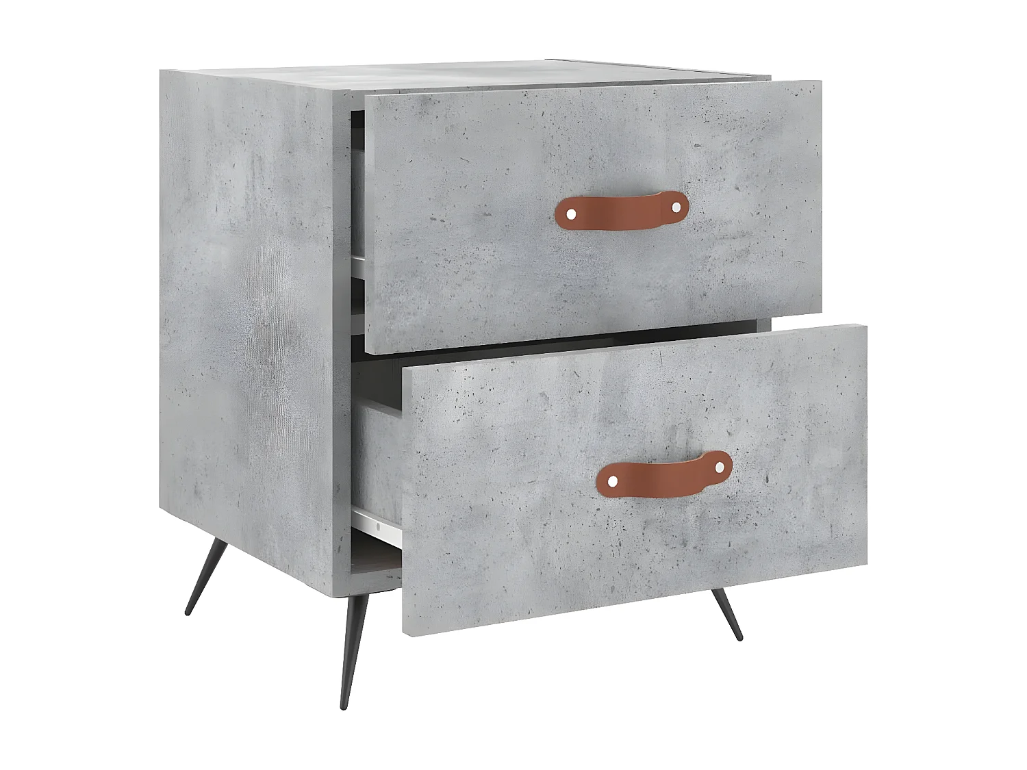 Mesita de noche madera ingeniería gris hormigón 40x35x47,5 cm