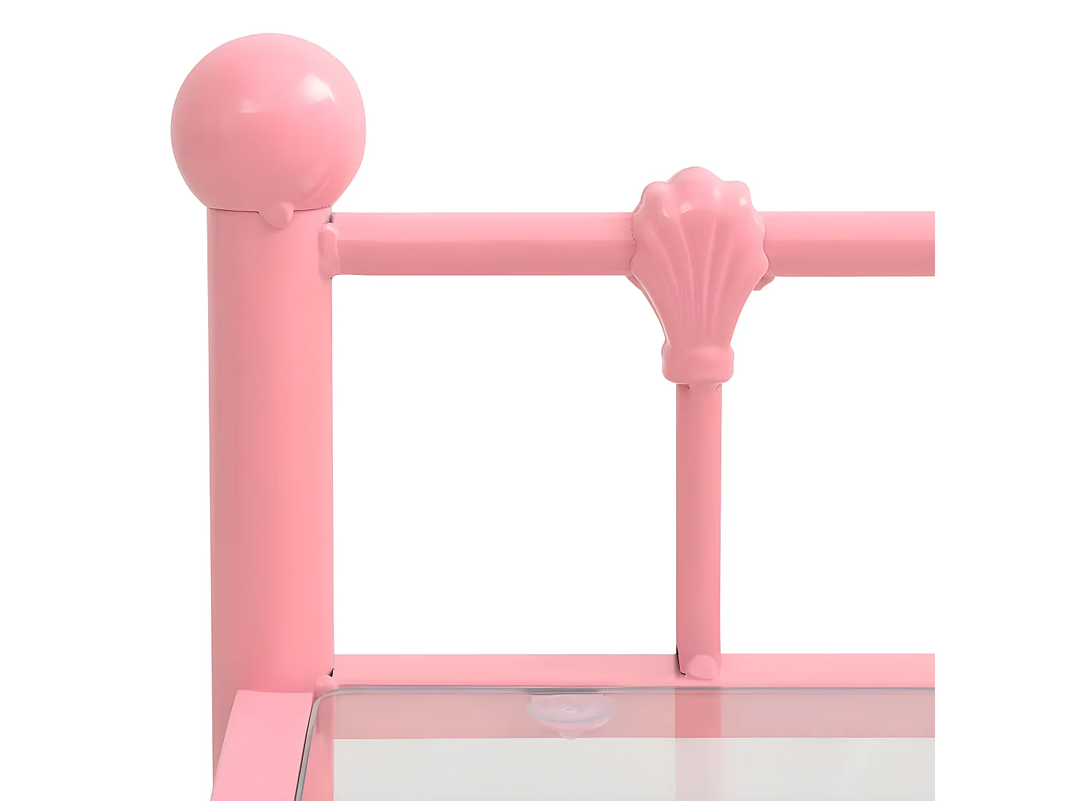 Mesas de cabeceira 2 peças metal rosa e vidro transparente