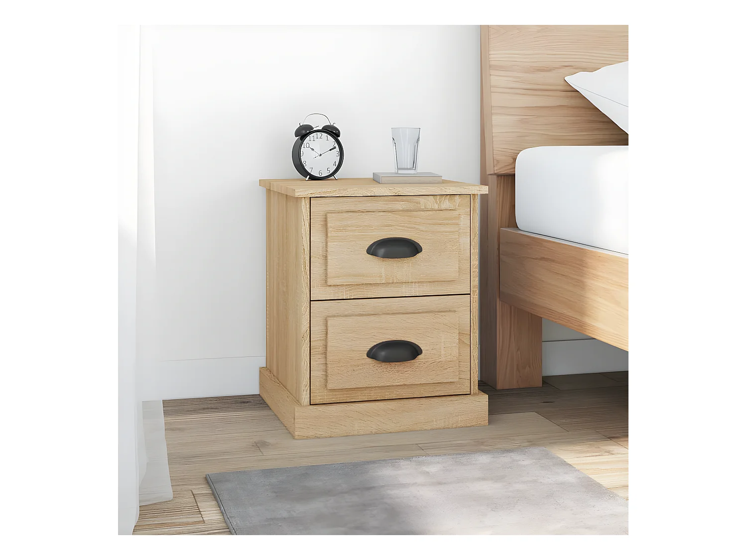 Tables de chevet 2pièces chêne sonoma 39x39x47,5cm bois ingénierie