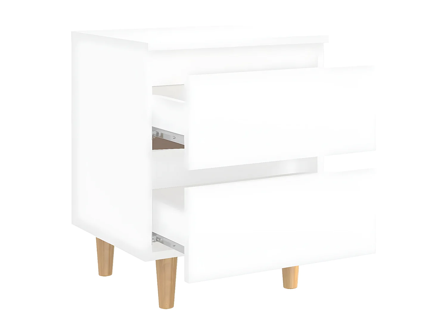Tables de chevet avec pieds en pin 2 pièces Blanc 40x35x50 cm