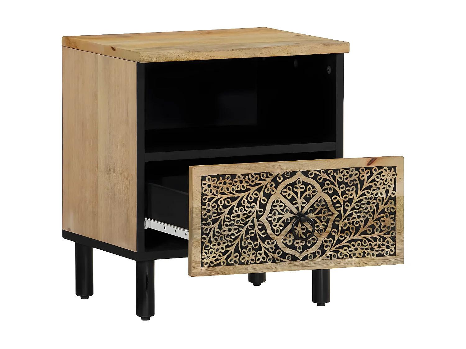 Table de chevet 40x33x46 cm Bois de manguier solide