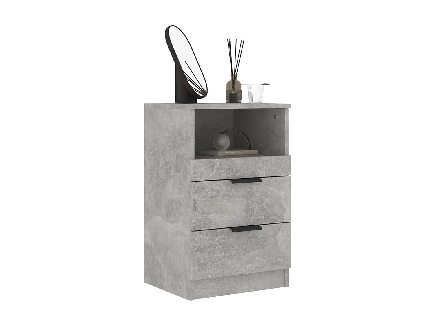 Table de chevet Gris béton Bois d'ingénierie