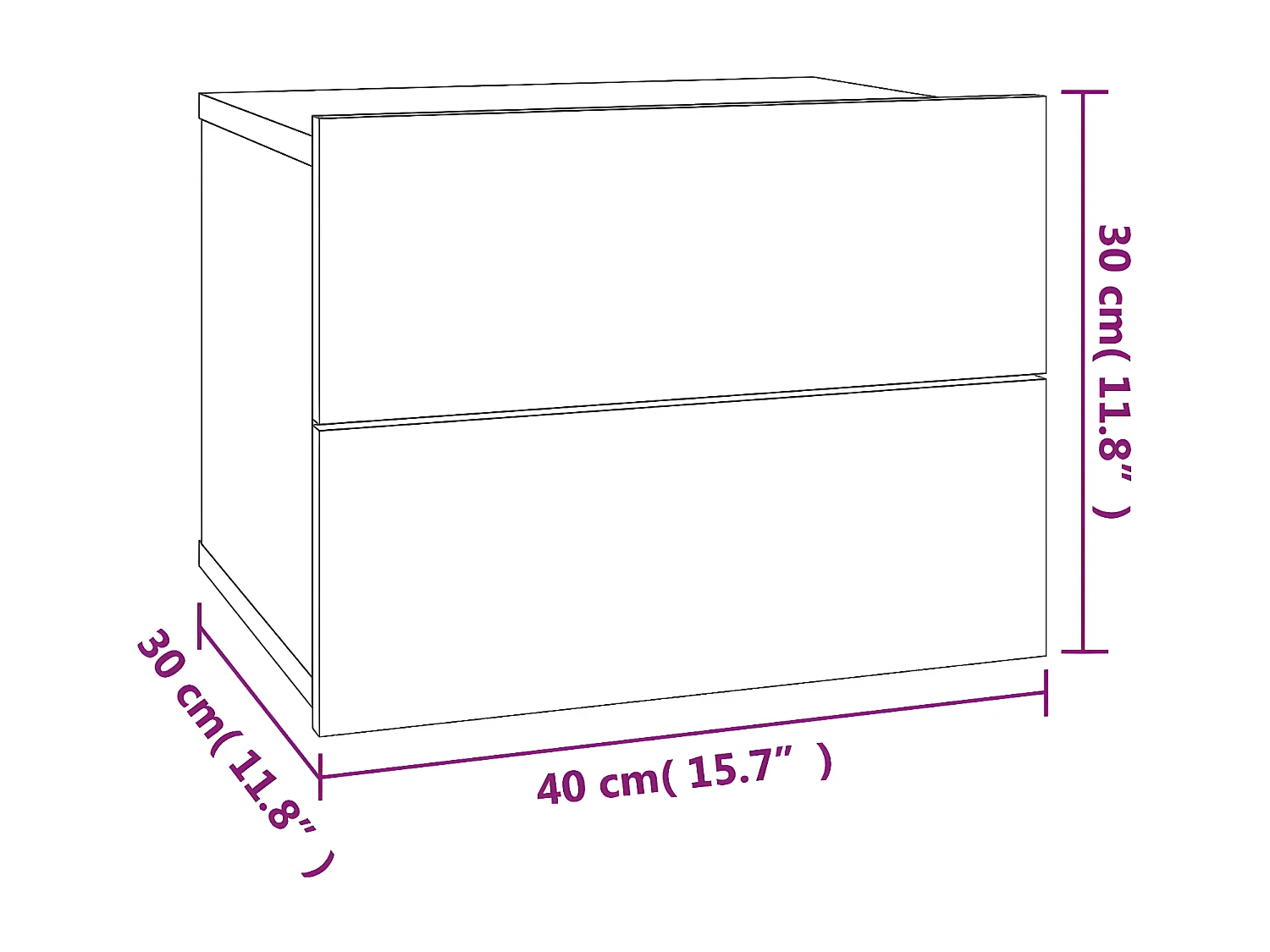 Table de chevet Sonoma gris 40x30x30 cm Bois d'ingénierie