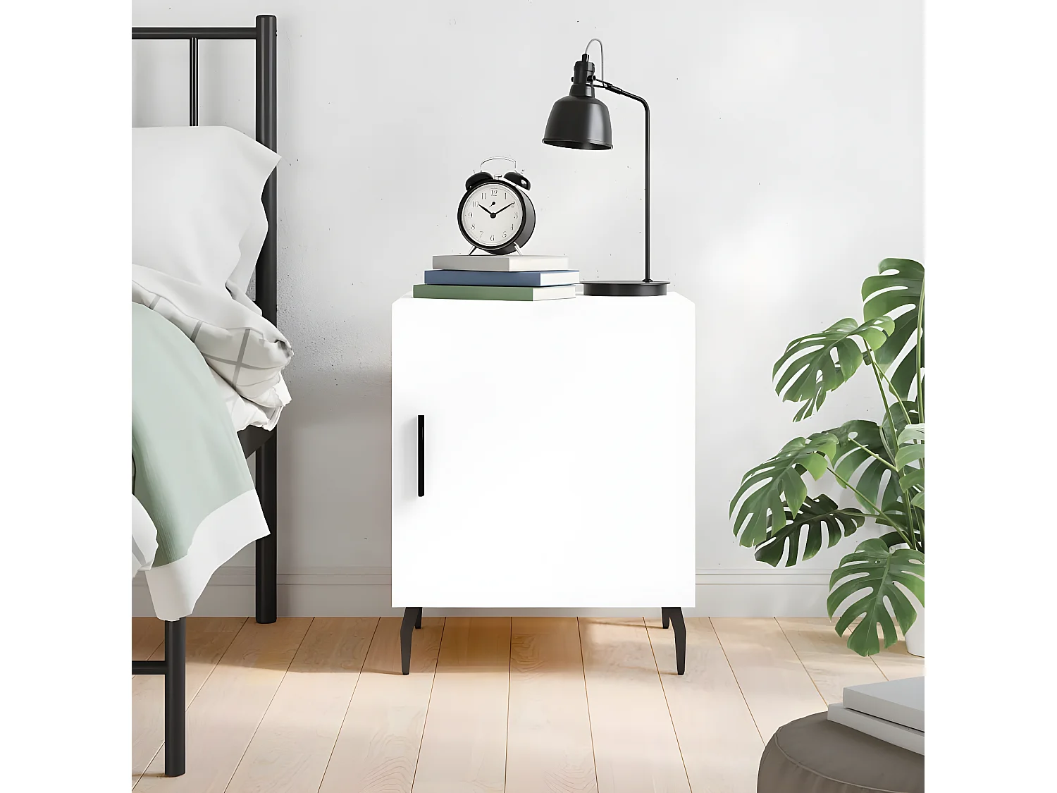 Mesa cabeceira 40x40x50 cm derivados de madeira branco