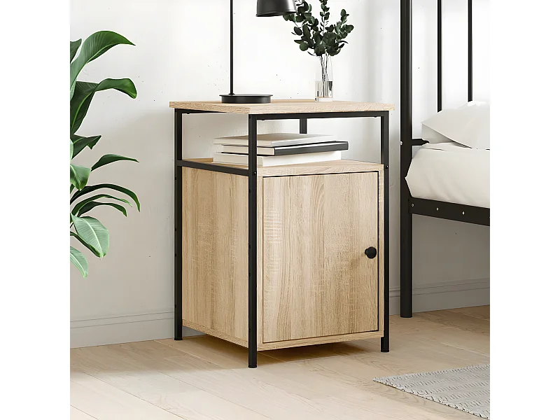 Table de chevet chêne sonoma 40x42x60 cm bois d'ingénierie