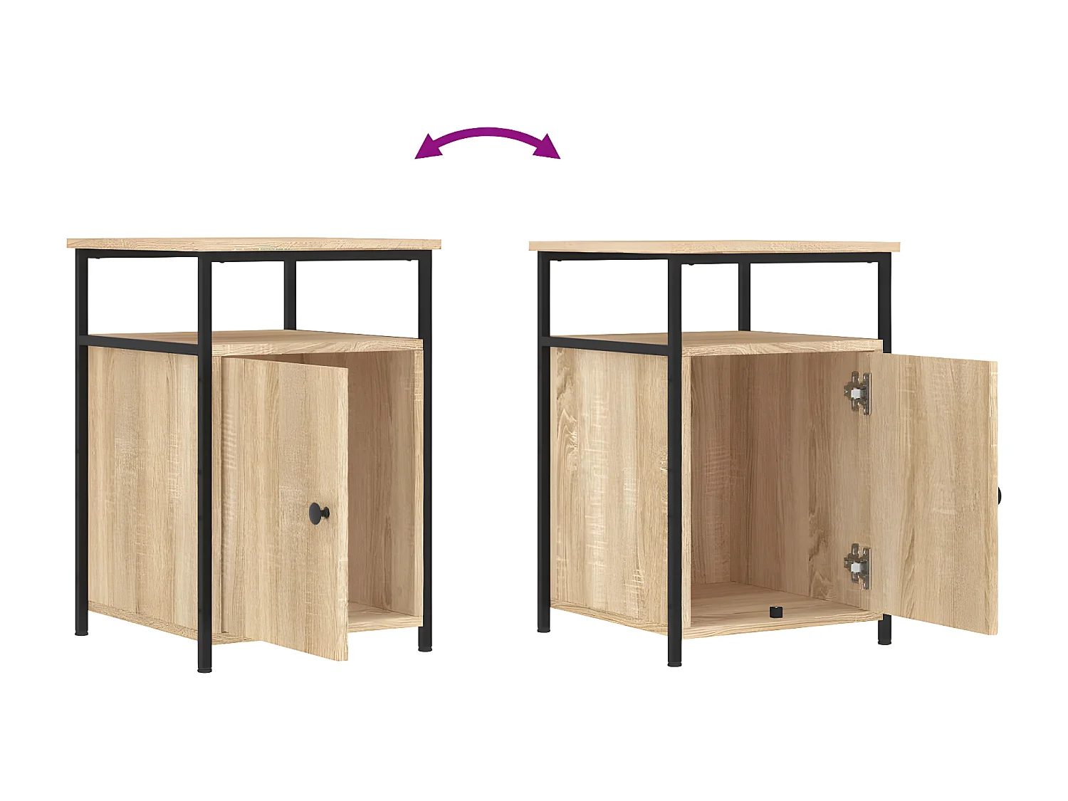 Nachtkastje 40x42x60 cm bewerkt hout sonoma eikenkleurig