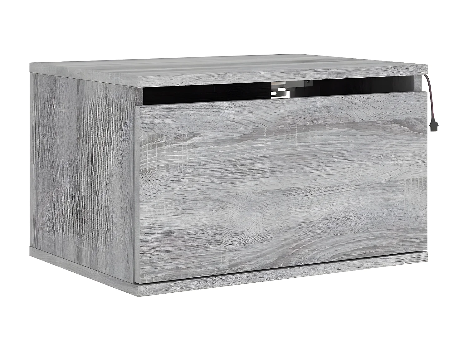 Tables de chevet murales avec lumières LED 2 pièces sonoma gris