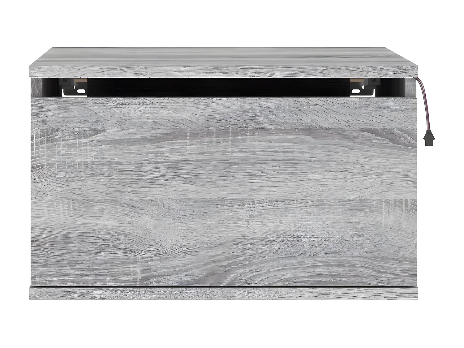 Tables de chevet murales avec lumières LED 2 pièces sonoma gris