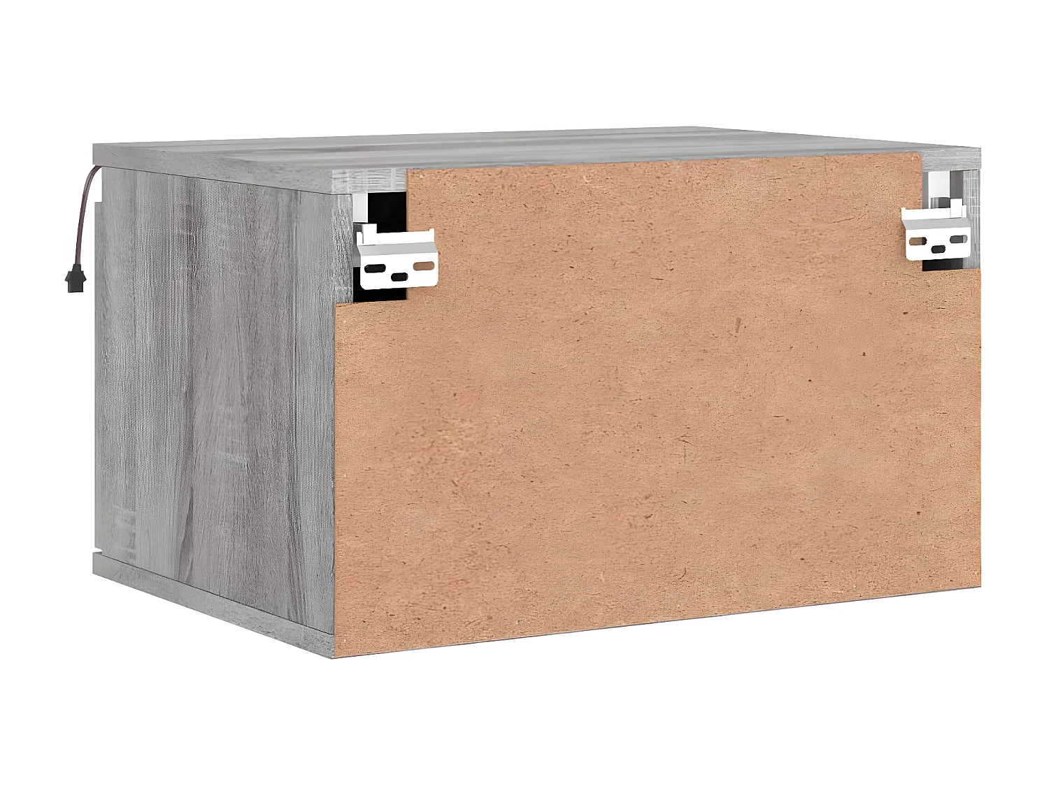 Tables de chevet murales avec lumières LED 2 pièces sonoma gris