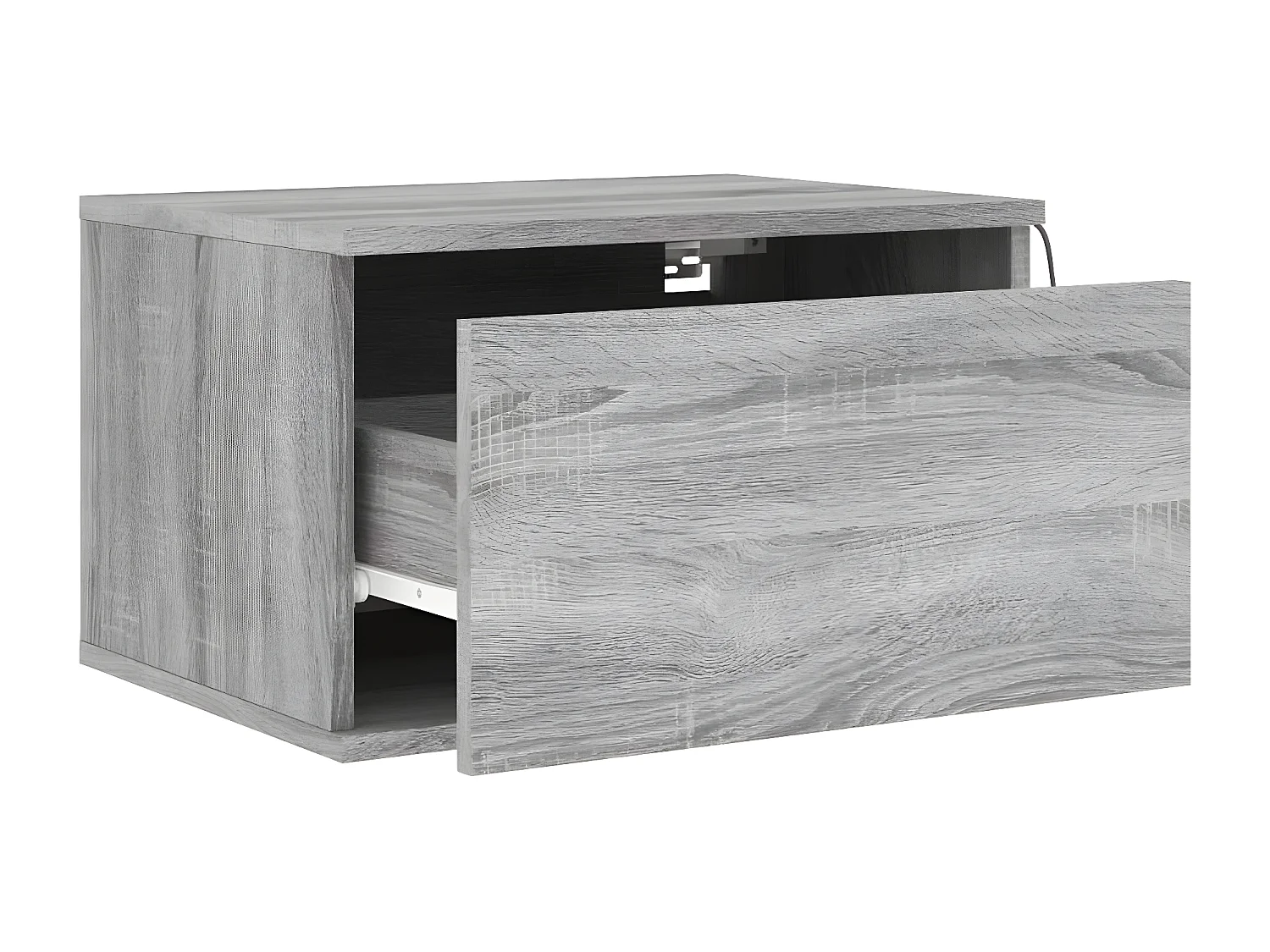 Mesitas de noche de pared con luces LED 2 unidades gris Sonoma