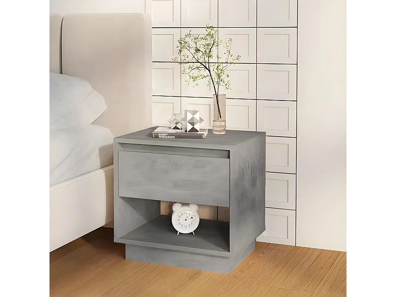 Table de chevet Gris béton 45x34x44 cm Aggloméré