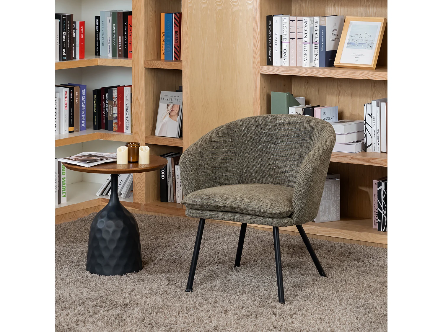 Chaises de salle à manger en tissu scandinave,DIXIER FABRIC GREEN