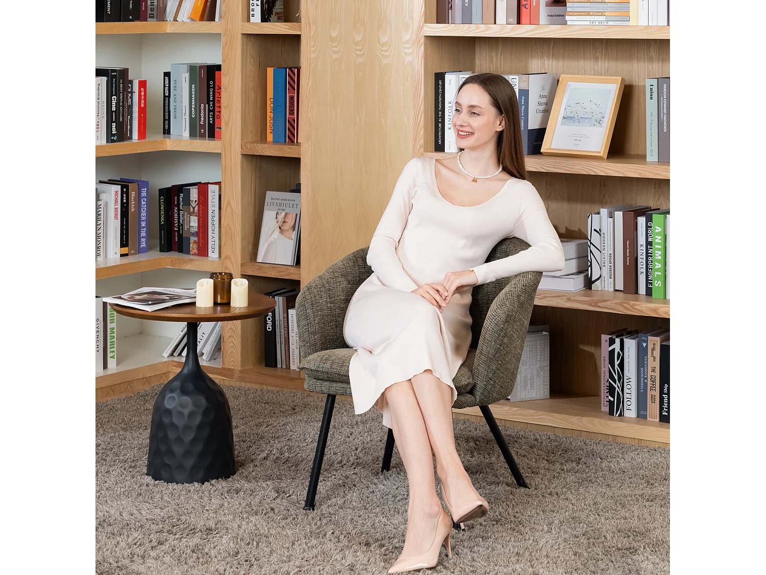 Chaises de salle à manger en tissu scandinave,DIXIER FABRIC GREEN