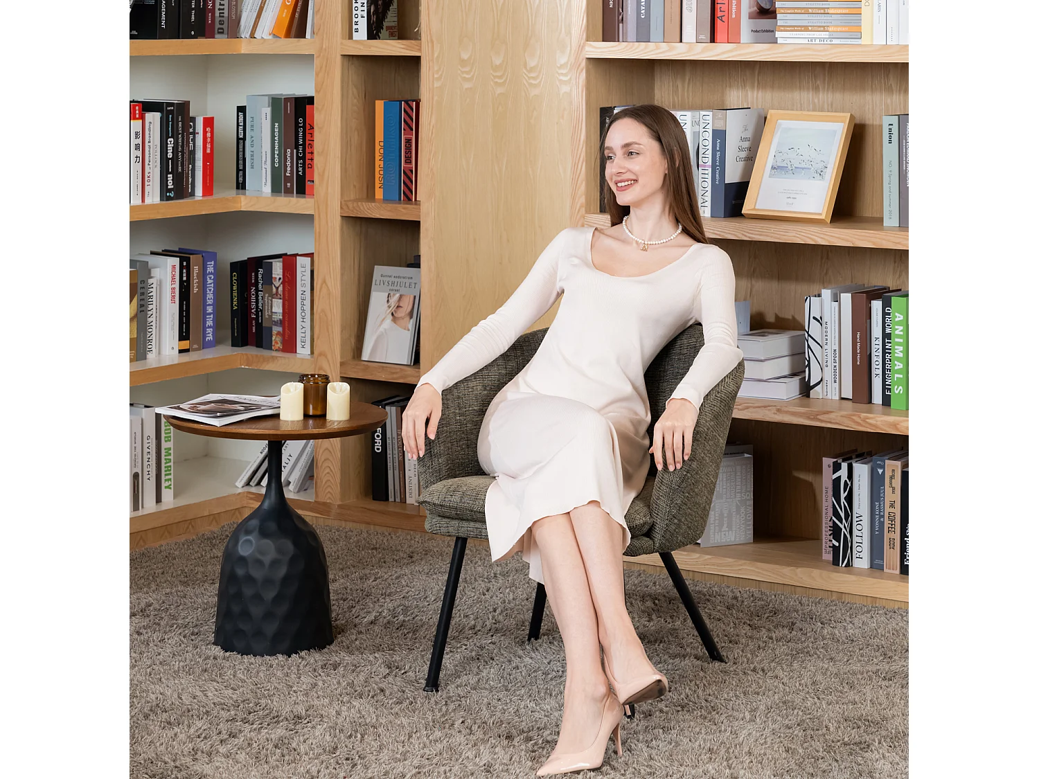 Chaises de salle à manger en tissu scandinave,DIXIER FABRIC GREEN