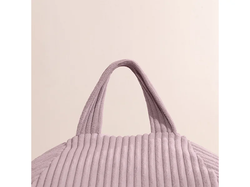 Pouf poire déhoussable velours côtelé - 120x100 cm violet parme