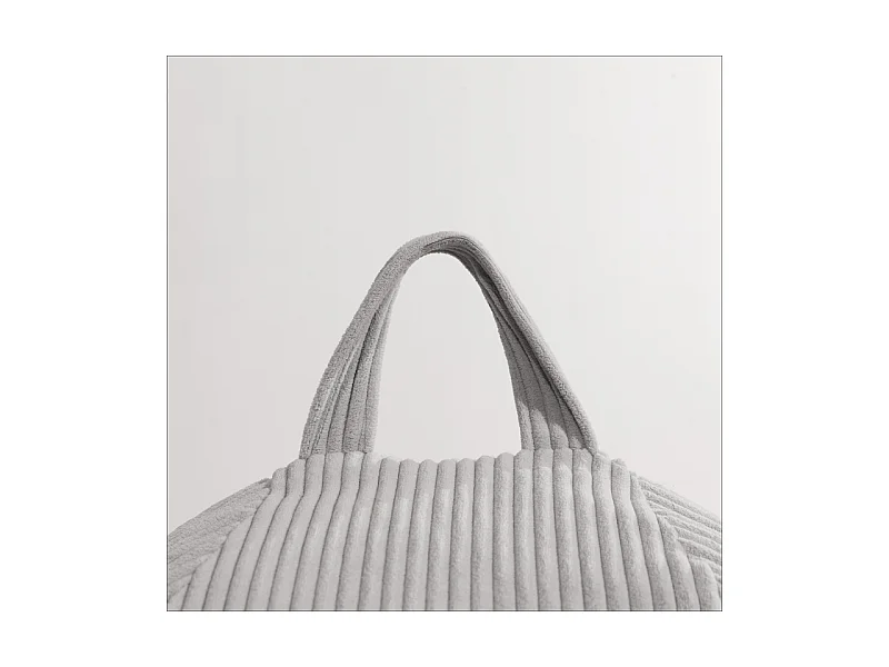 Pouf poire déhoussable velours côtelé - 120x100 cm gris clair