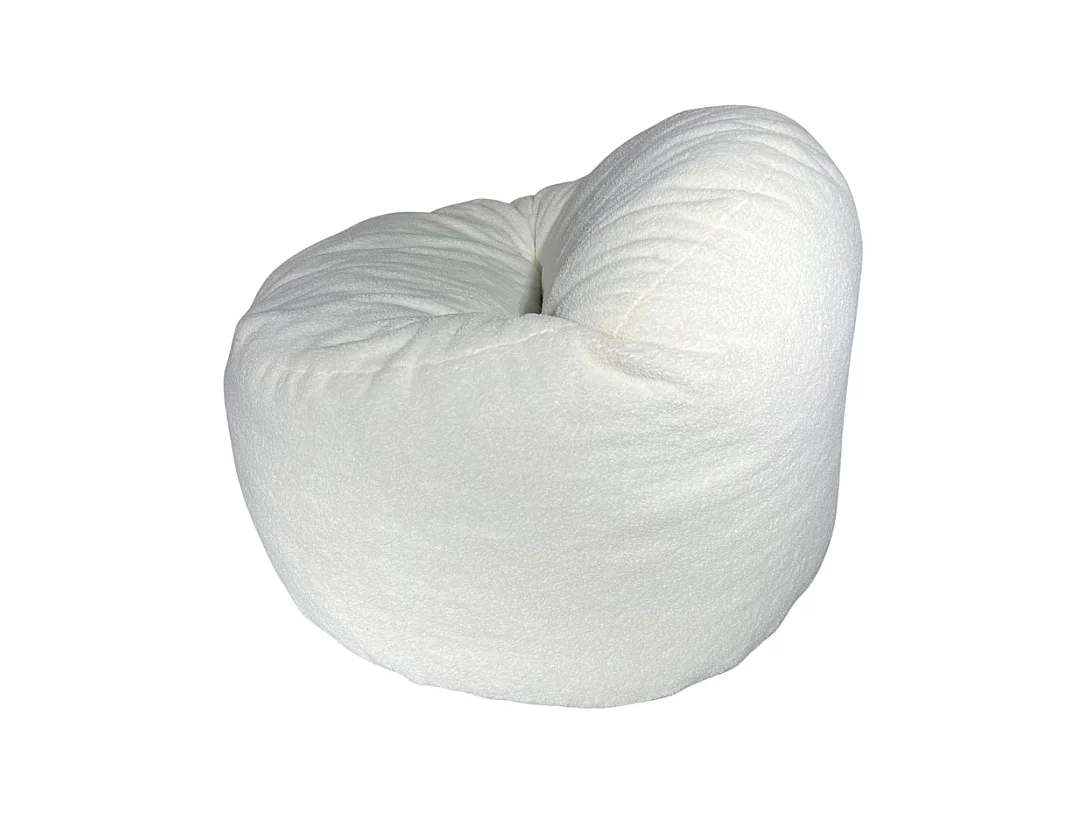 Pouf bouclette blanc 100 cm