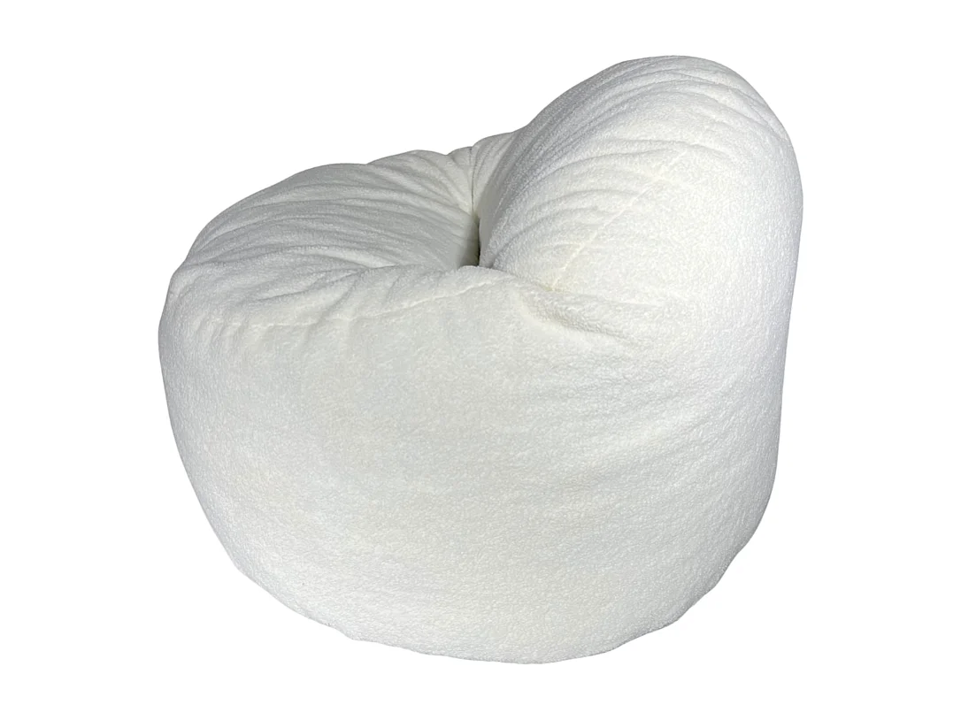 Pouf bouclette blanc 100 cm