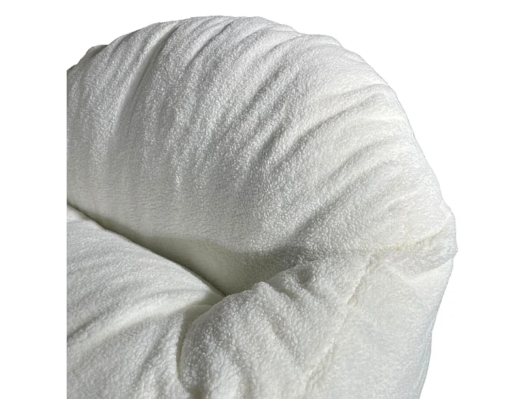 Pouf bouclette blanc 100 cm