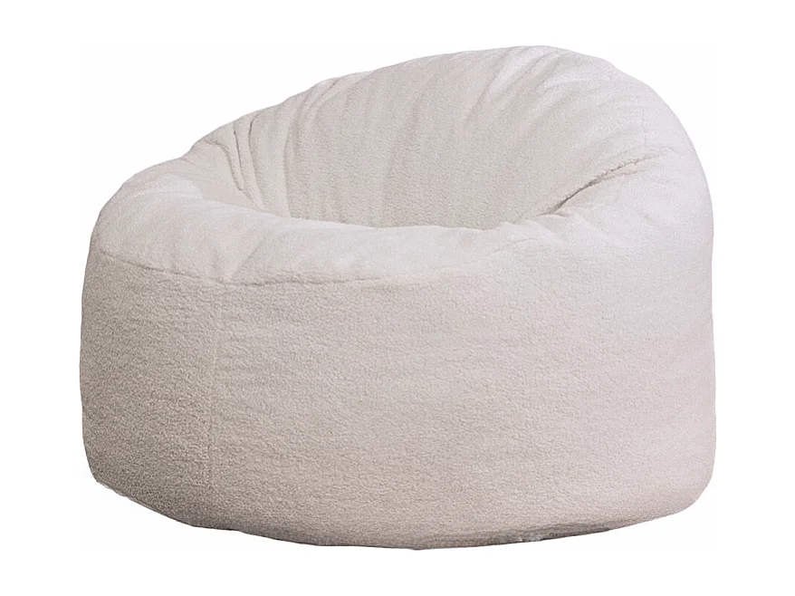 Pouf bouclette blanc 100 cm