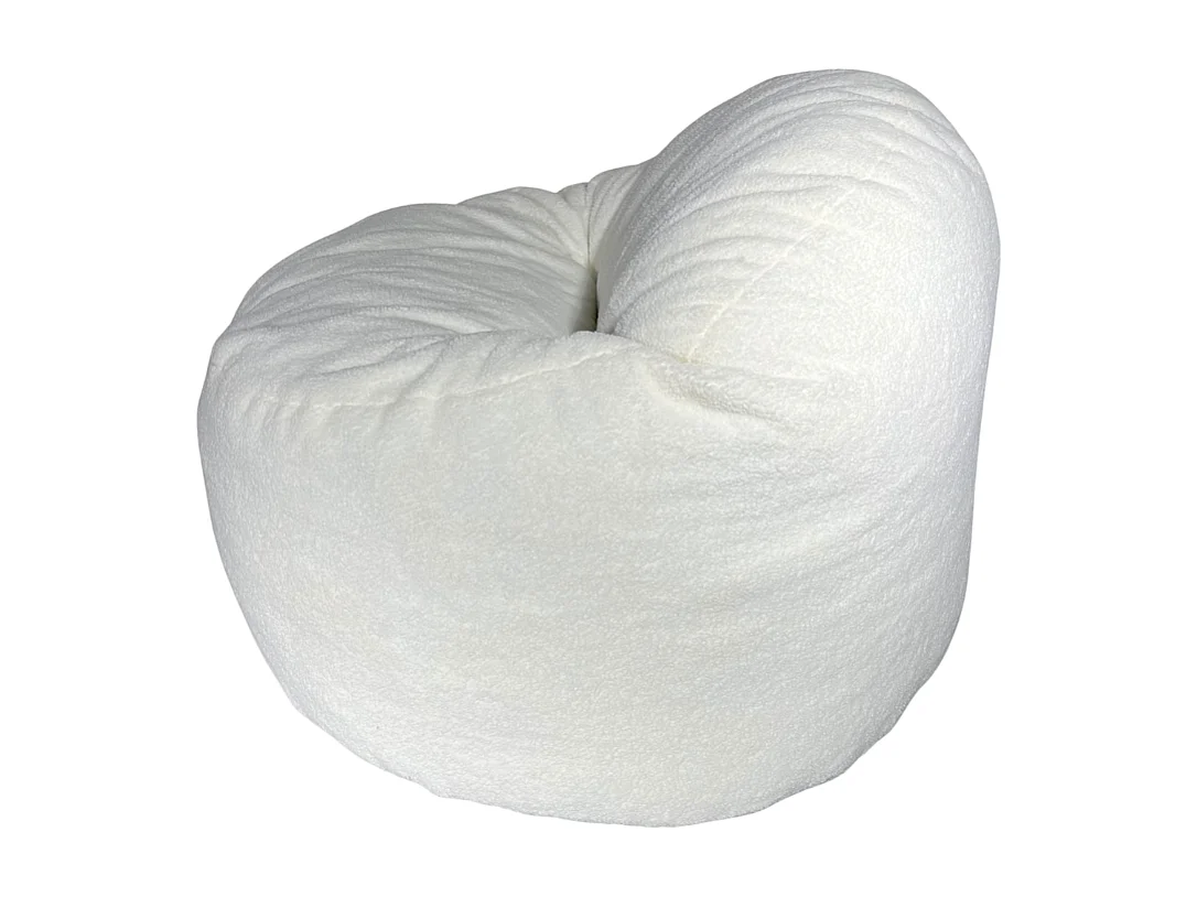 Pouf bouclette blanc 100 cm