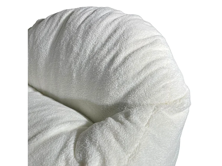 Pouf bouclette blanc 100 cm