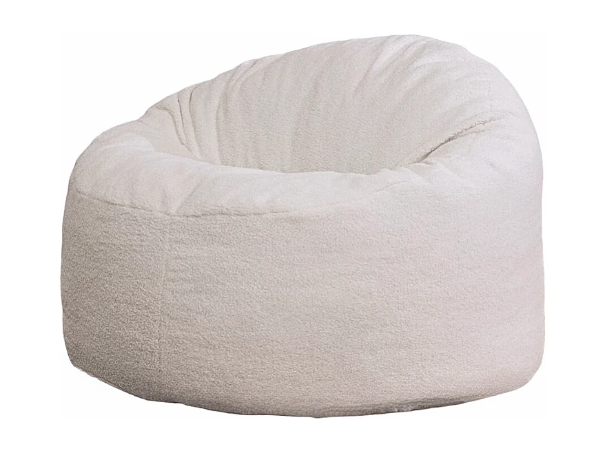Pouf bouclette blanc 100 cm