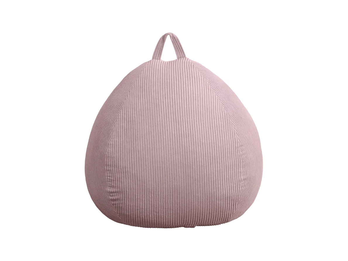 Pouf poire déhoussable velours côtelé - 80x70 cm violet parme