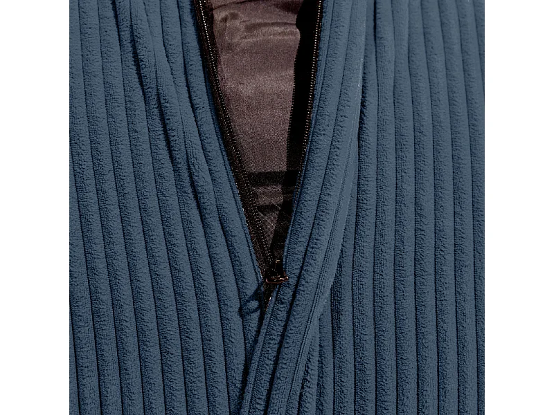 Donkerblauw peervormige ribfluwelen poef 105 x 85 cm