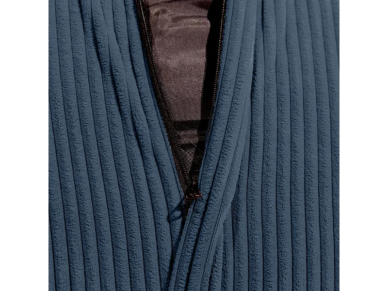 Donkerblauw peervormige ribfluwelen poef 105 x 85 cm