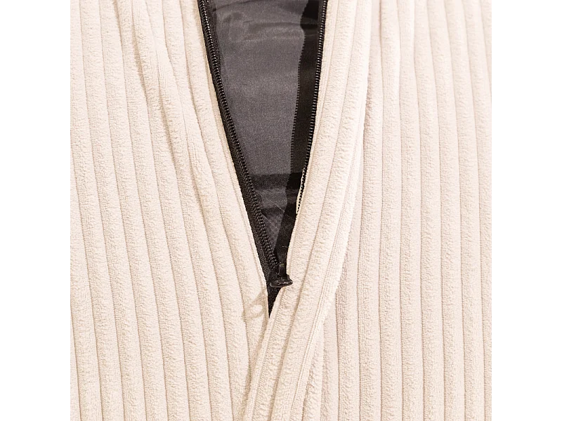 Beige peervormige ribfluwelen poef 105 x 85 cm