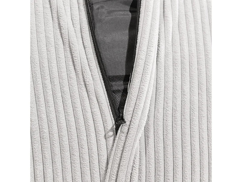 Pouf poire déhoussable velours côtelé - 105x85 cm gris clair