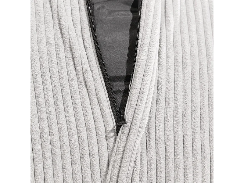 Pouf poire déhoussable velours côtelé - 105x85 cm gris clair