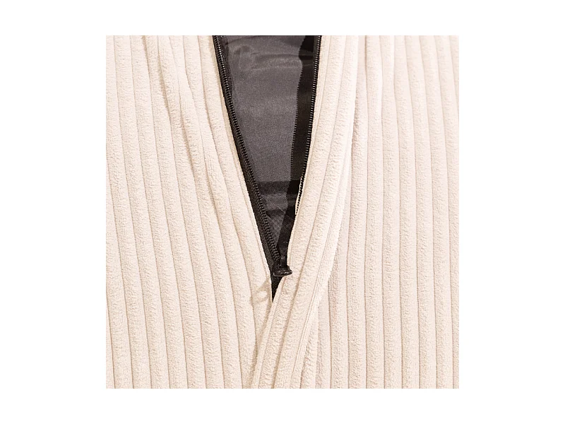Beige peervormige ribfluwelen poef 120 x 100 cm