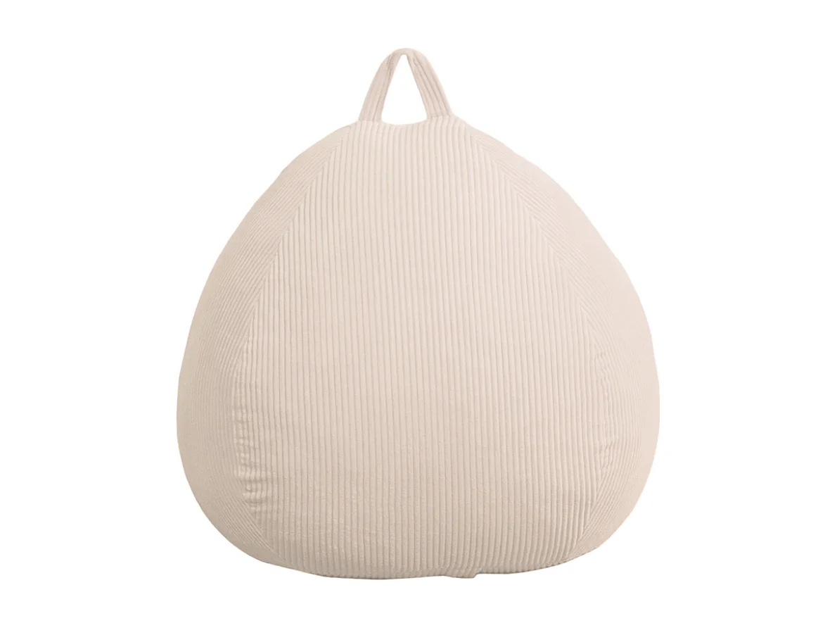Pouf poire déhoussable velours côtelé - 120x100 cm Beige