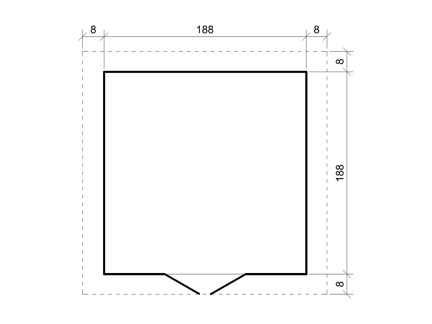 Abri de jardin en bois - l204xL204xH200 cm/3.53 m2 - M309