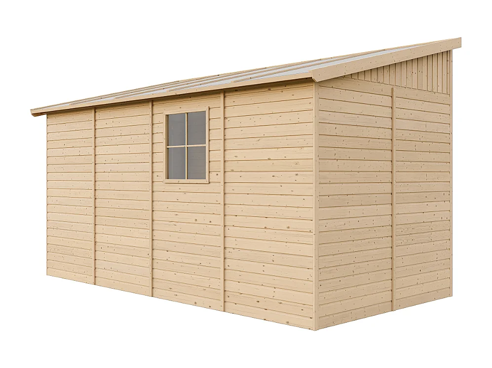 Houten tuinschuurtje met geimpregneerde vloer - 8.1 m² - M340A+M340G