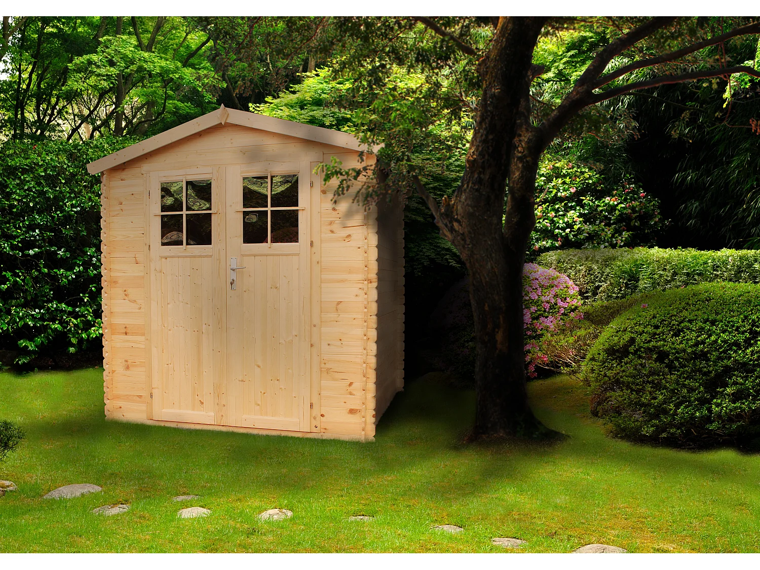 Timbela M343F+M343G - Houten tuinschuurtje 3.53 m2 - met geimpregneerde vloer - Afsluitbare deur